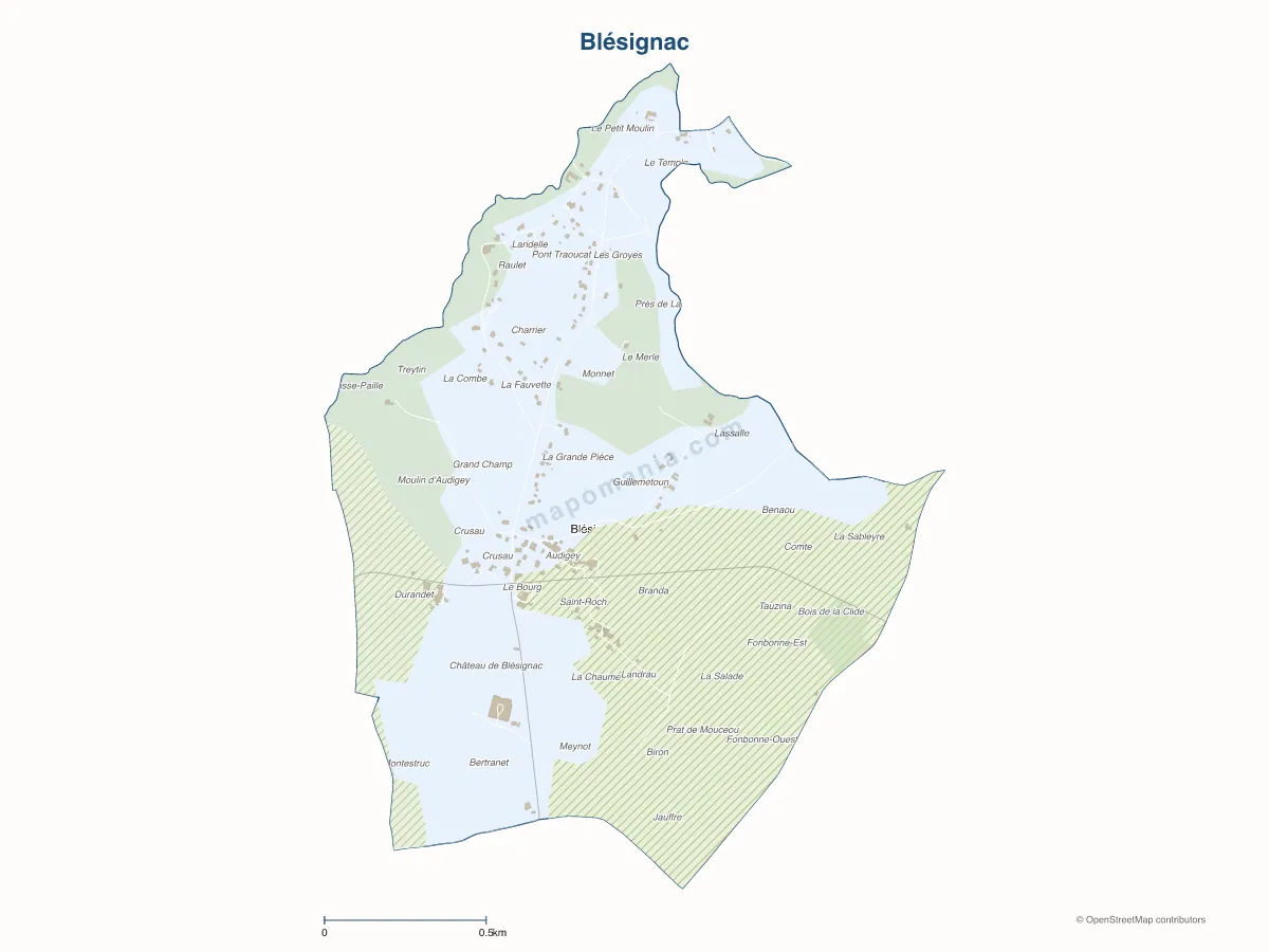 Carte de Blésignac à personnaliser