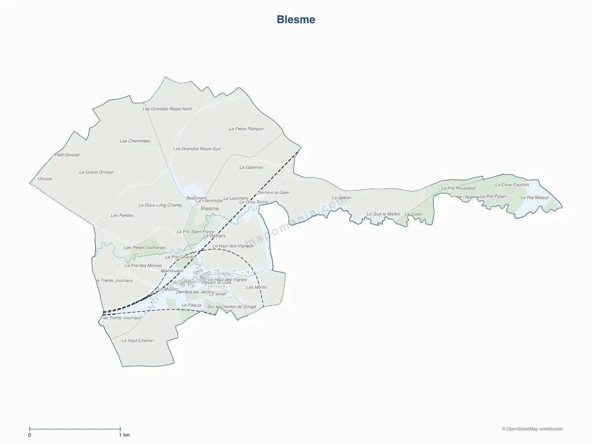 Carte de Blesme à personnaliser