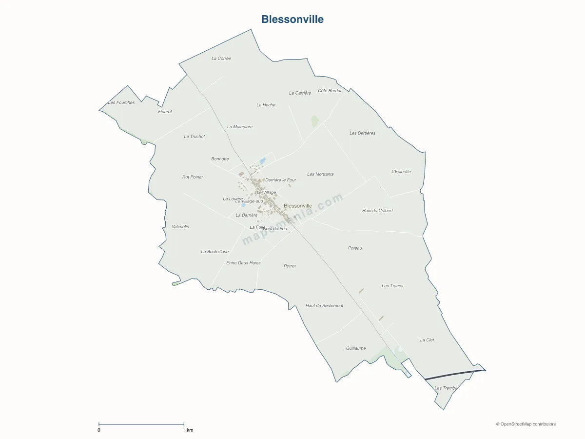 Carte de Blessonville à personnaliser