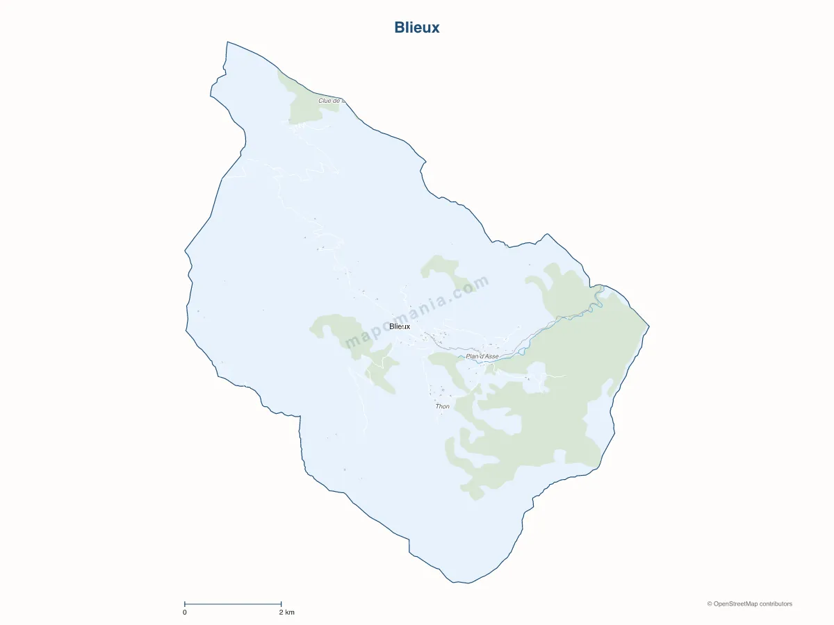 Carte de Blieux à personnaliser