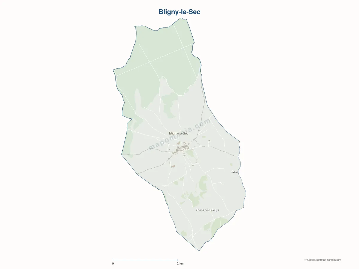 Carte de Bligny-le-Sec à personnaliser
