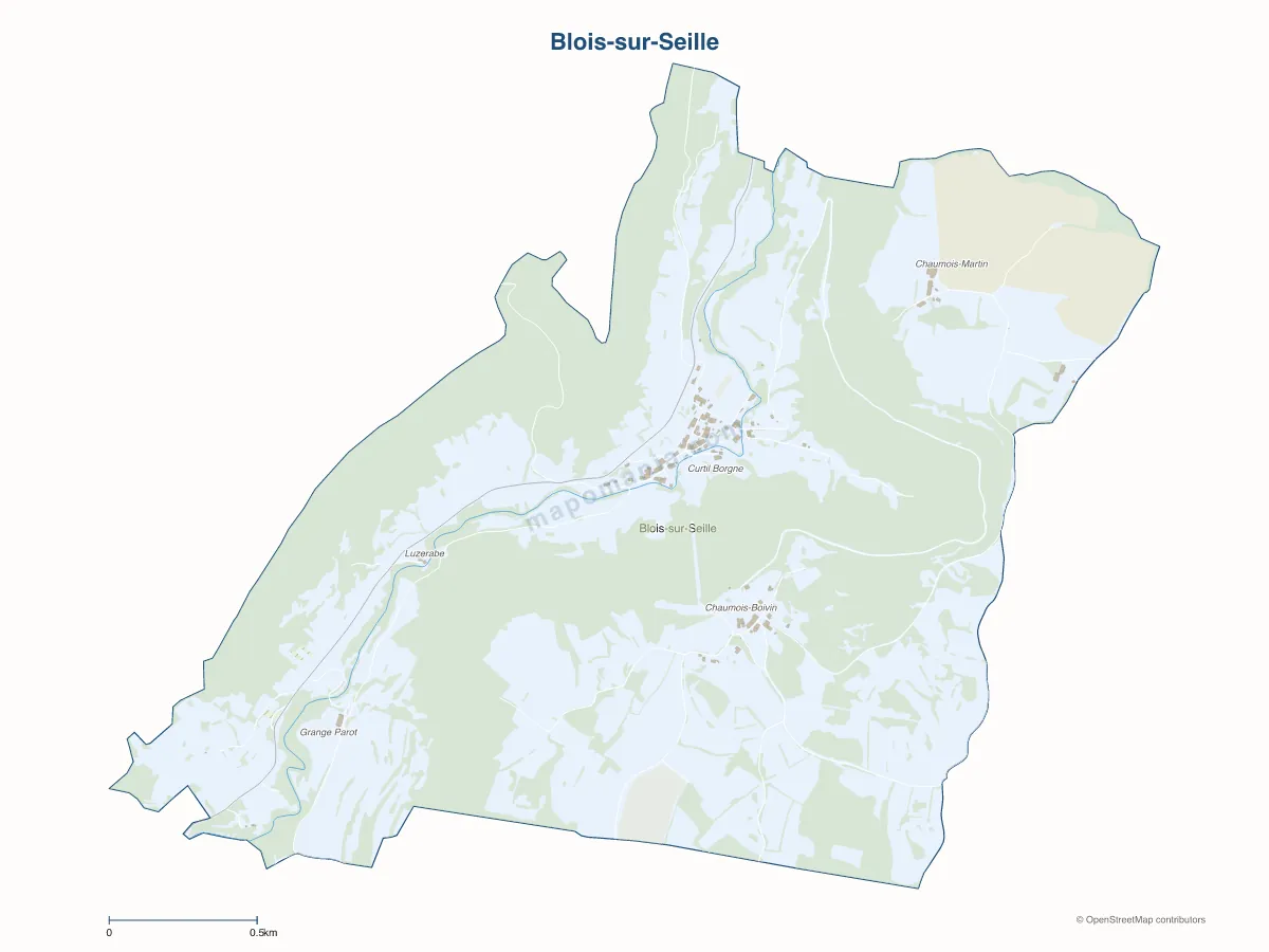 Carte de Blois-sur-Seille à personnaliser