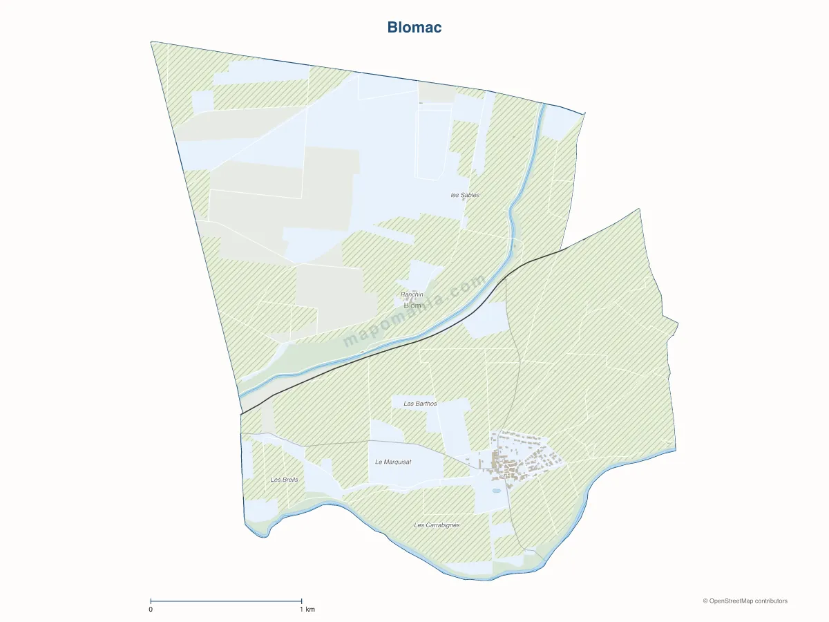 Carte de Blomac à personnaliser