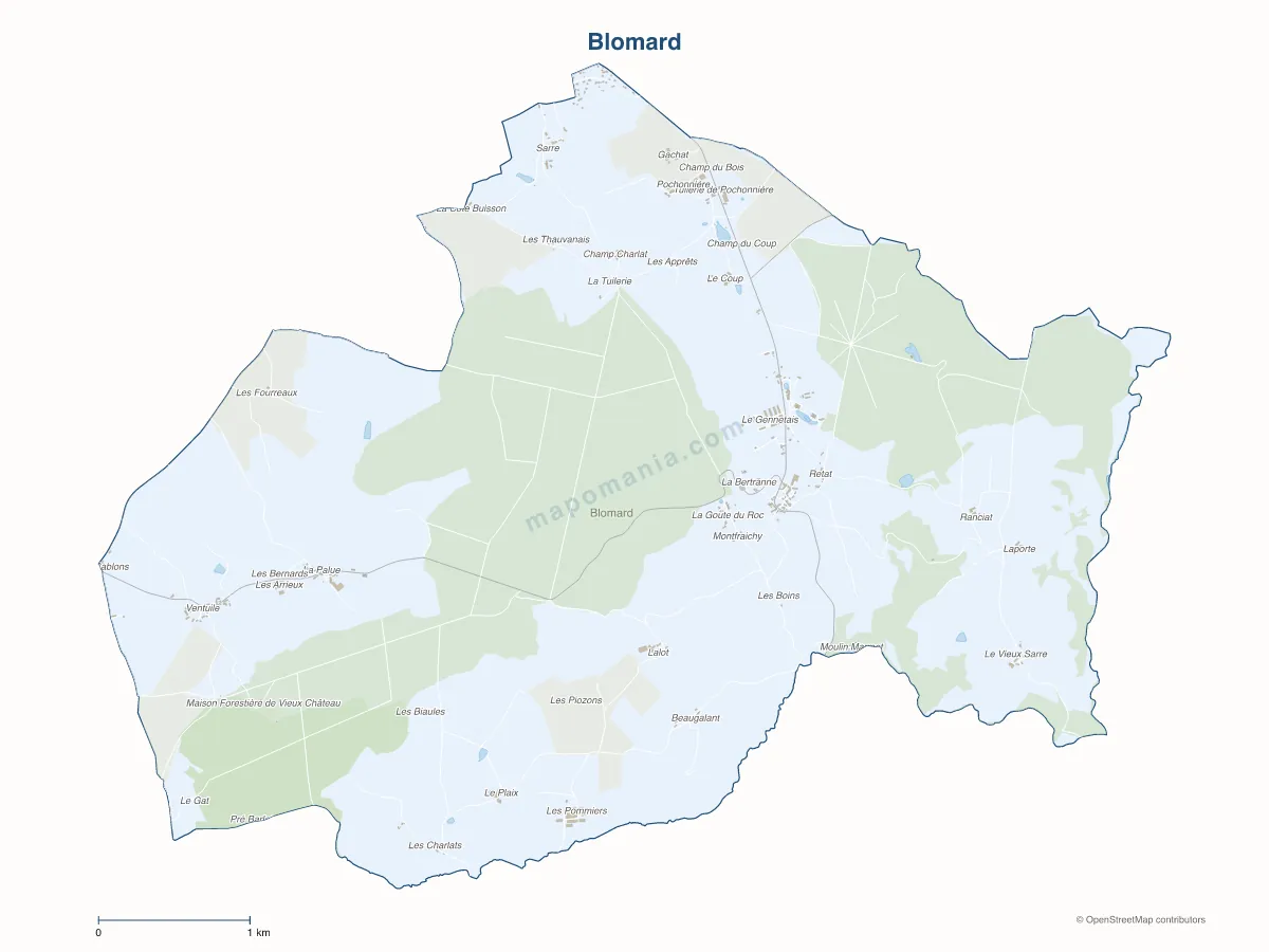 Carte de Blomard à personnaliser