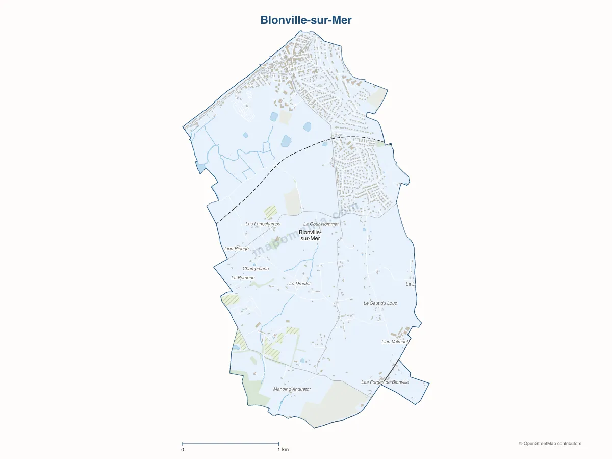 Carte de Blonville-sur-Mer à personnaliser