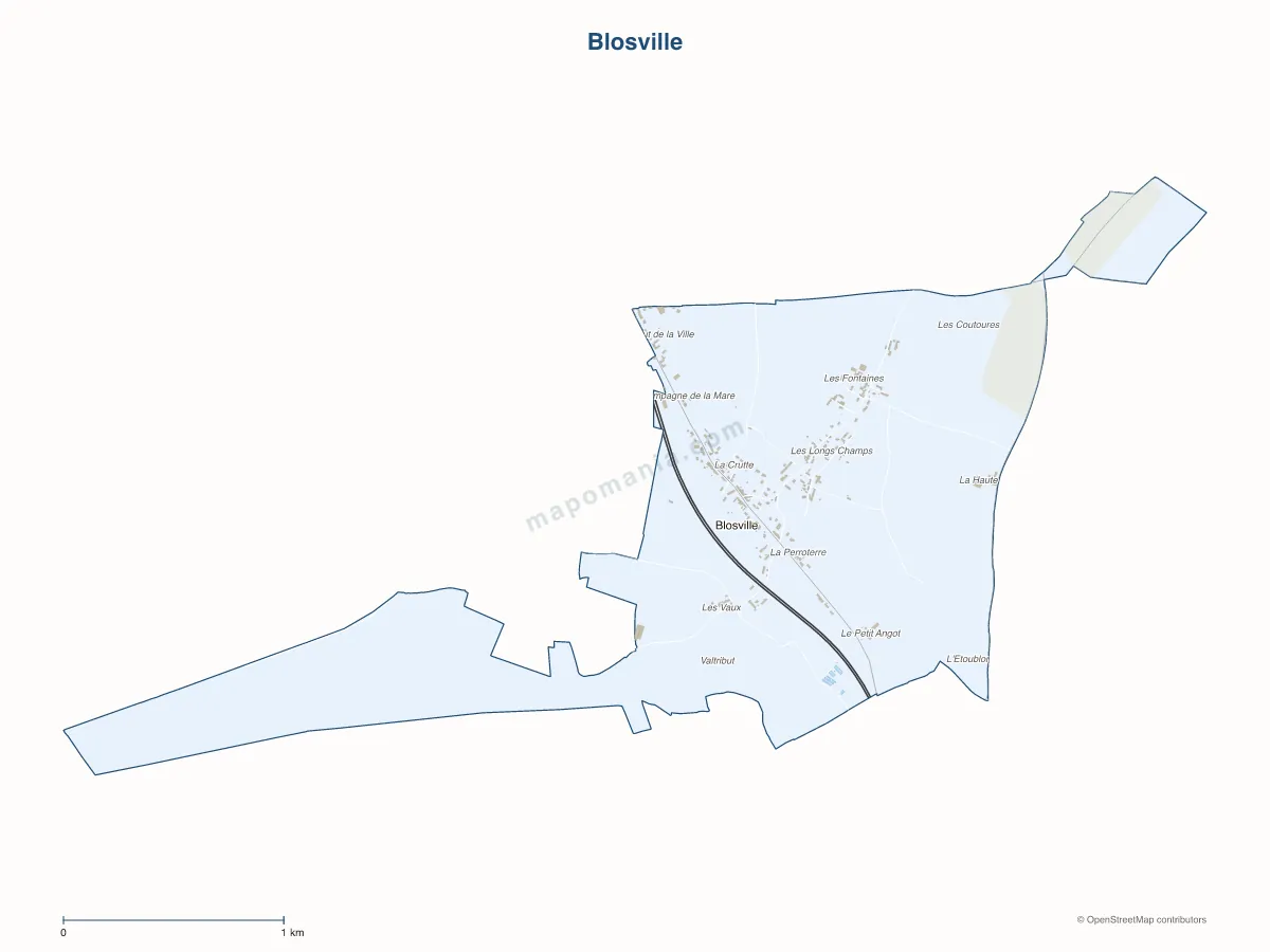Carte de Blosville à personnaliser