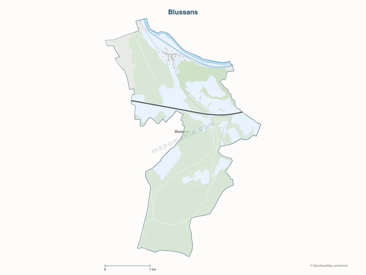 Carte de Blussans à personnaliser