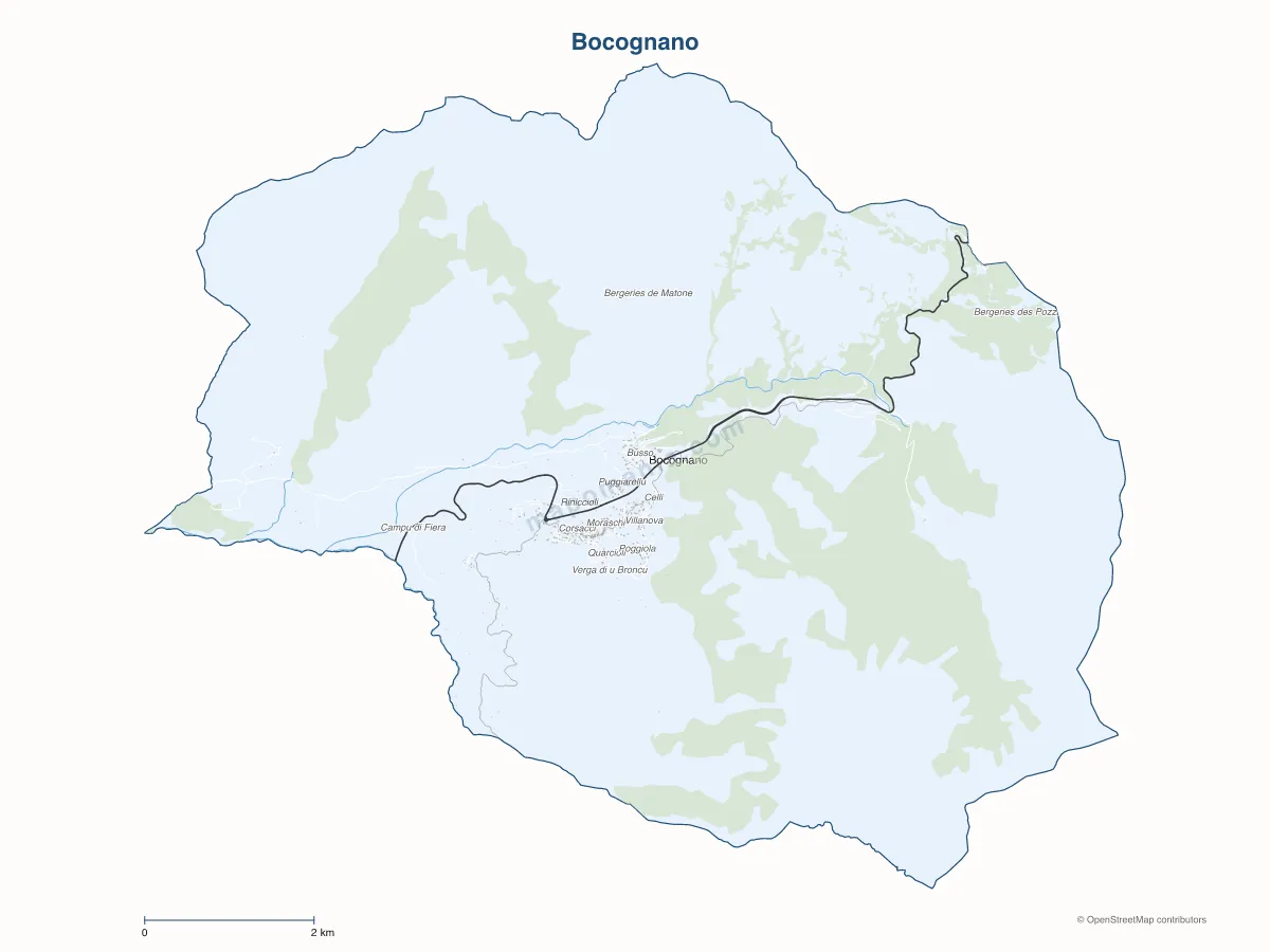 Carte de Bocognano à personnaliser