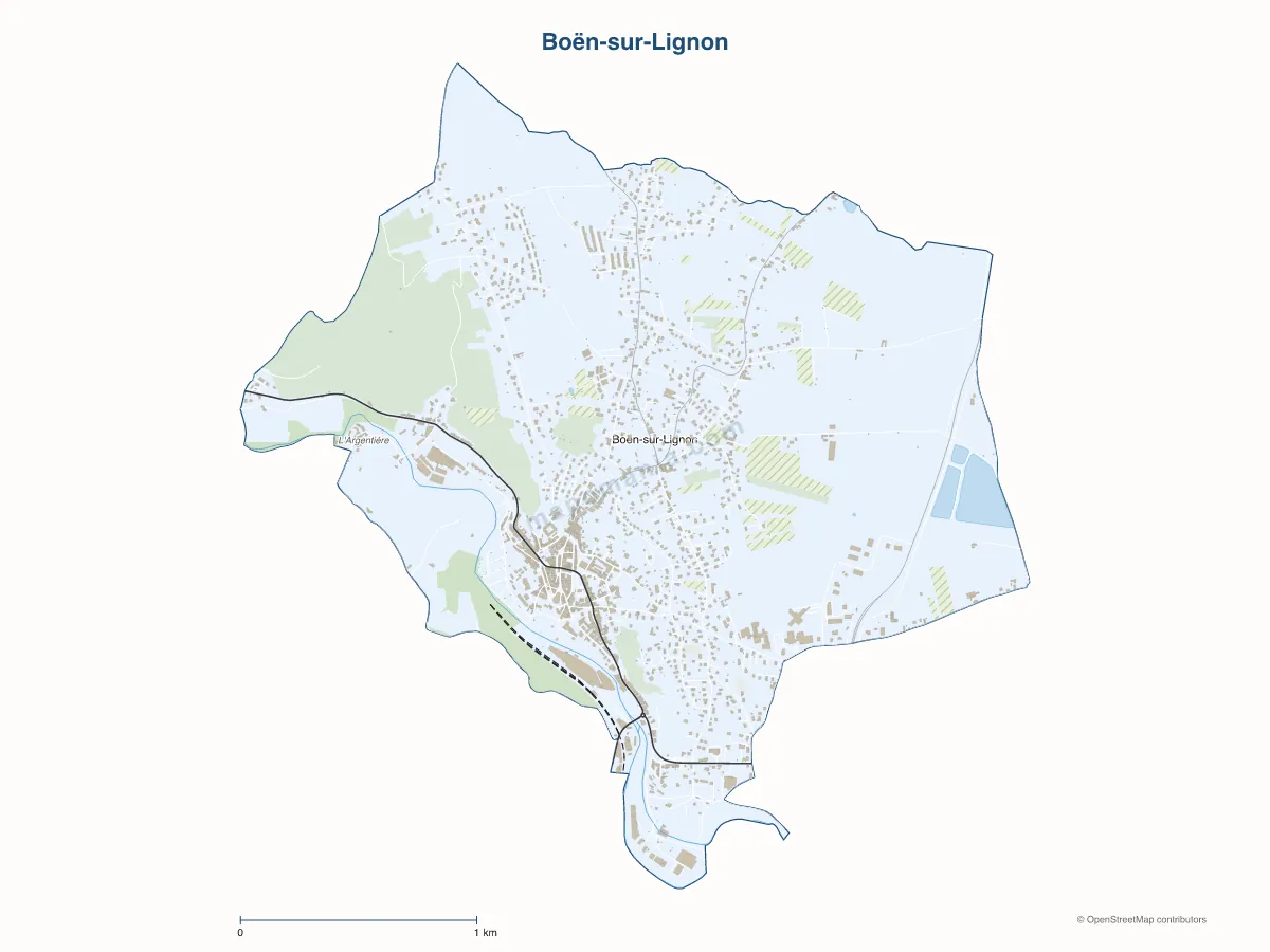 Carte de Boën-sur-Lignon à personnaliser