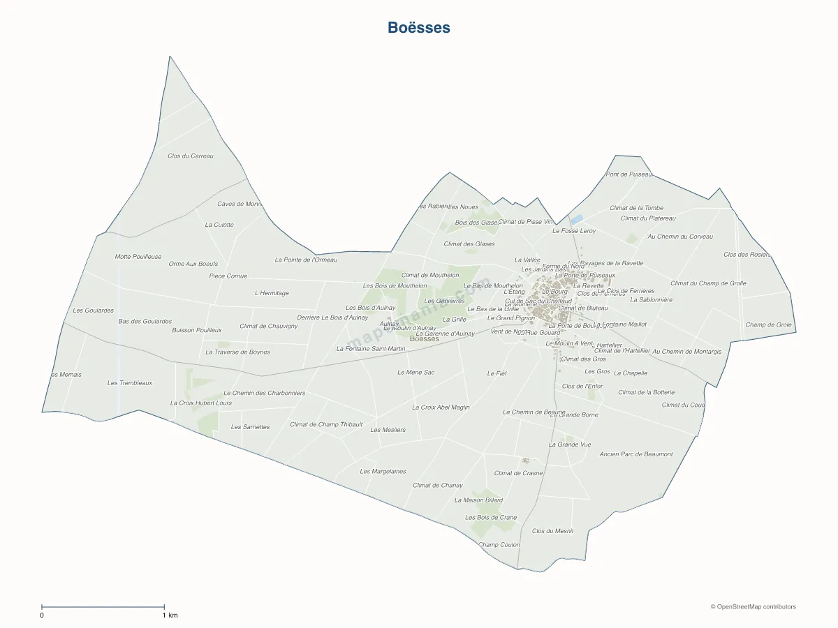 Carte de Boësses à personnaliser