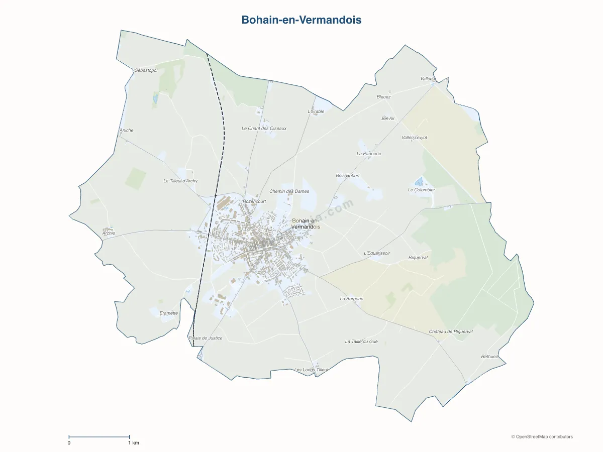 Carte de Bohain-en-Vermandois à personnaliser
