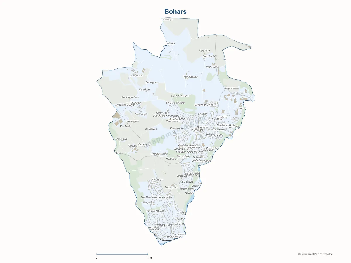 Carte de Bohars à personnaliser