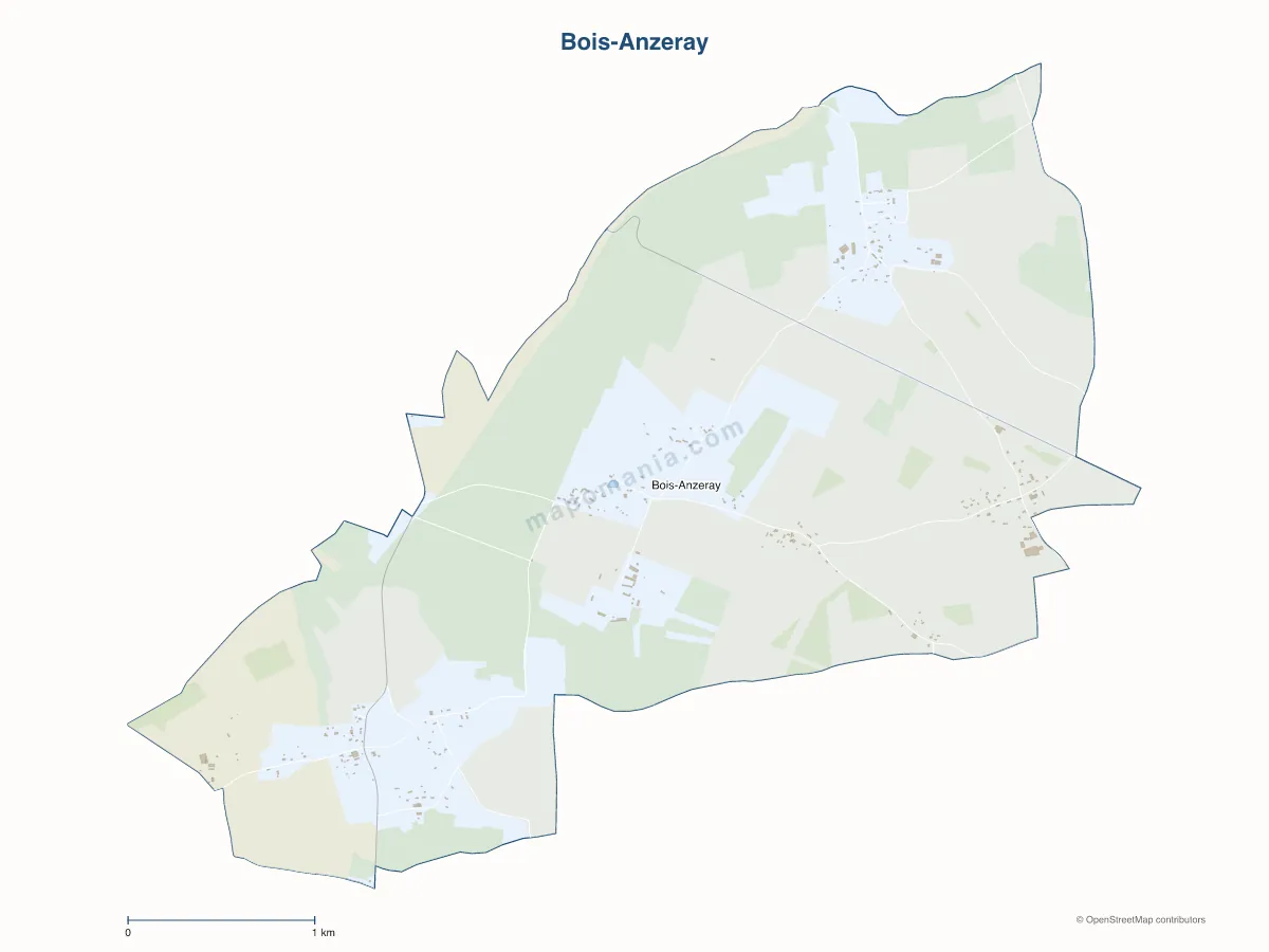 Carte de Bois-Anzeray à personnaliser