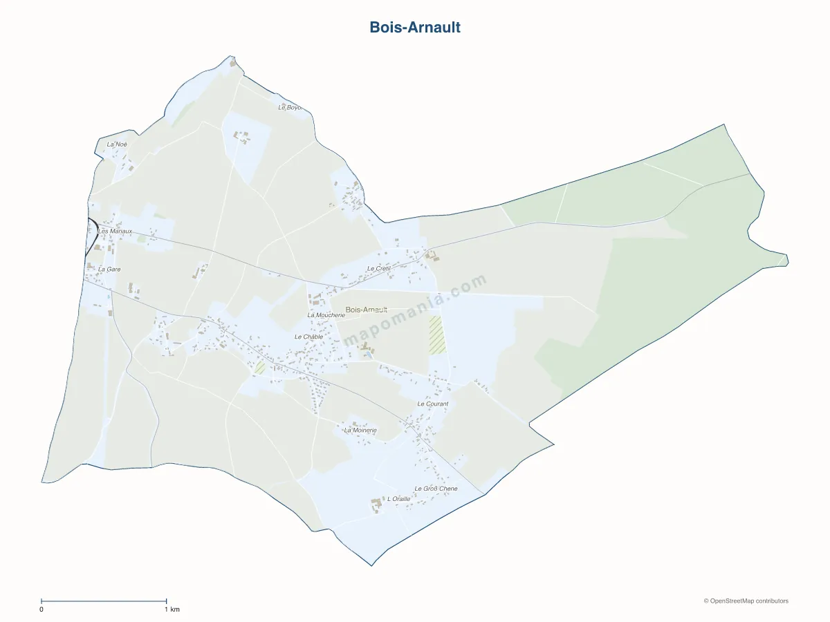 Carte de Bois-Arnault à personnaliser