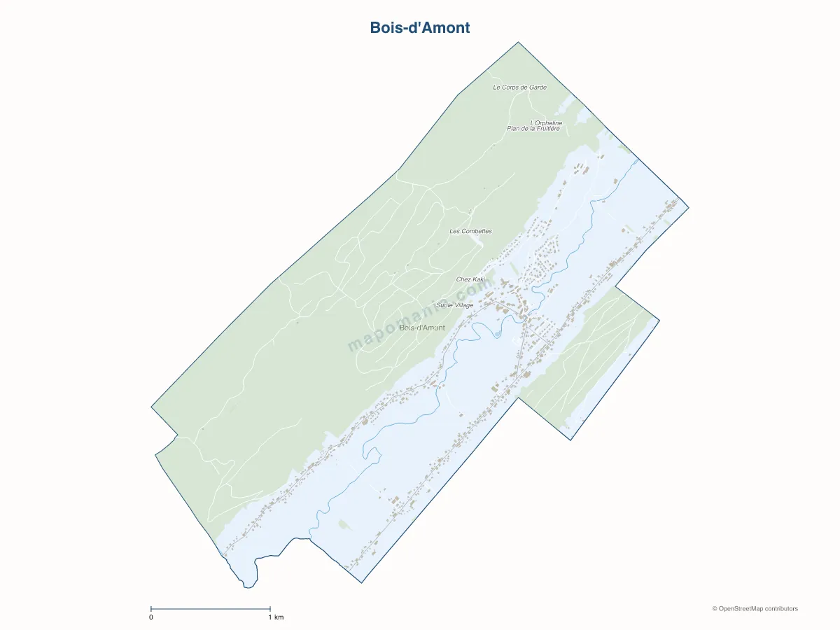 Carte de Bois-d'Amont à personnaliser