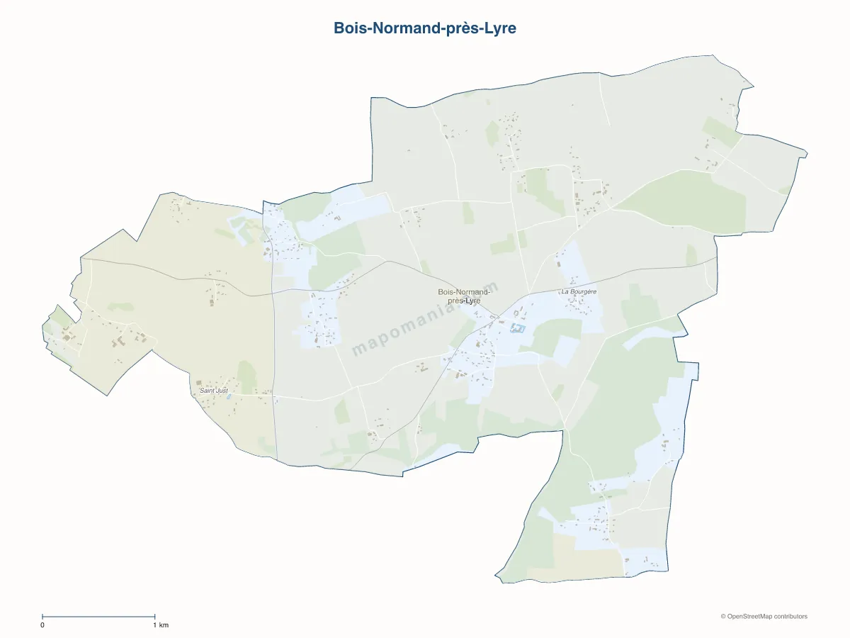 Carte de Bois-Normand-près-Lyre à personnaliser