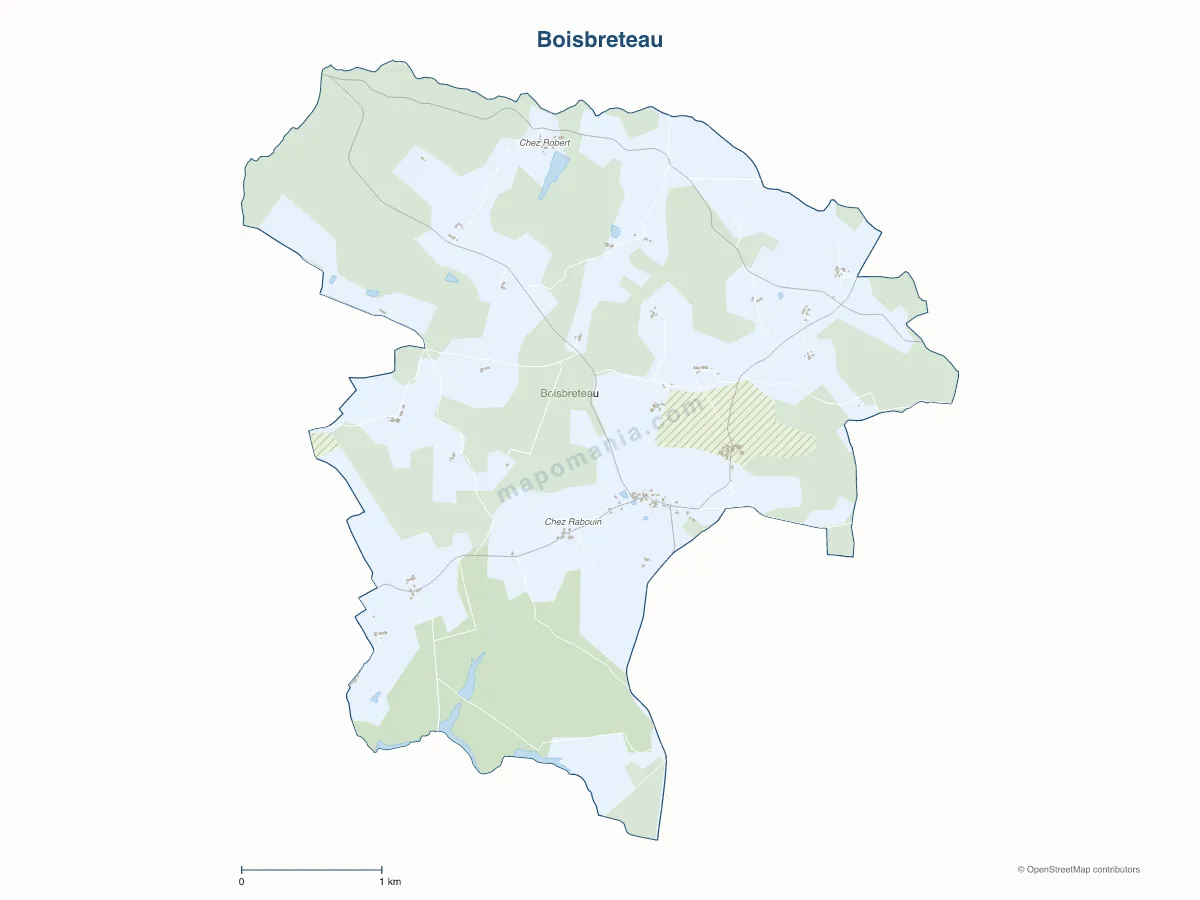 Carte de Boisbreteau à personnaliser