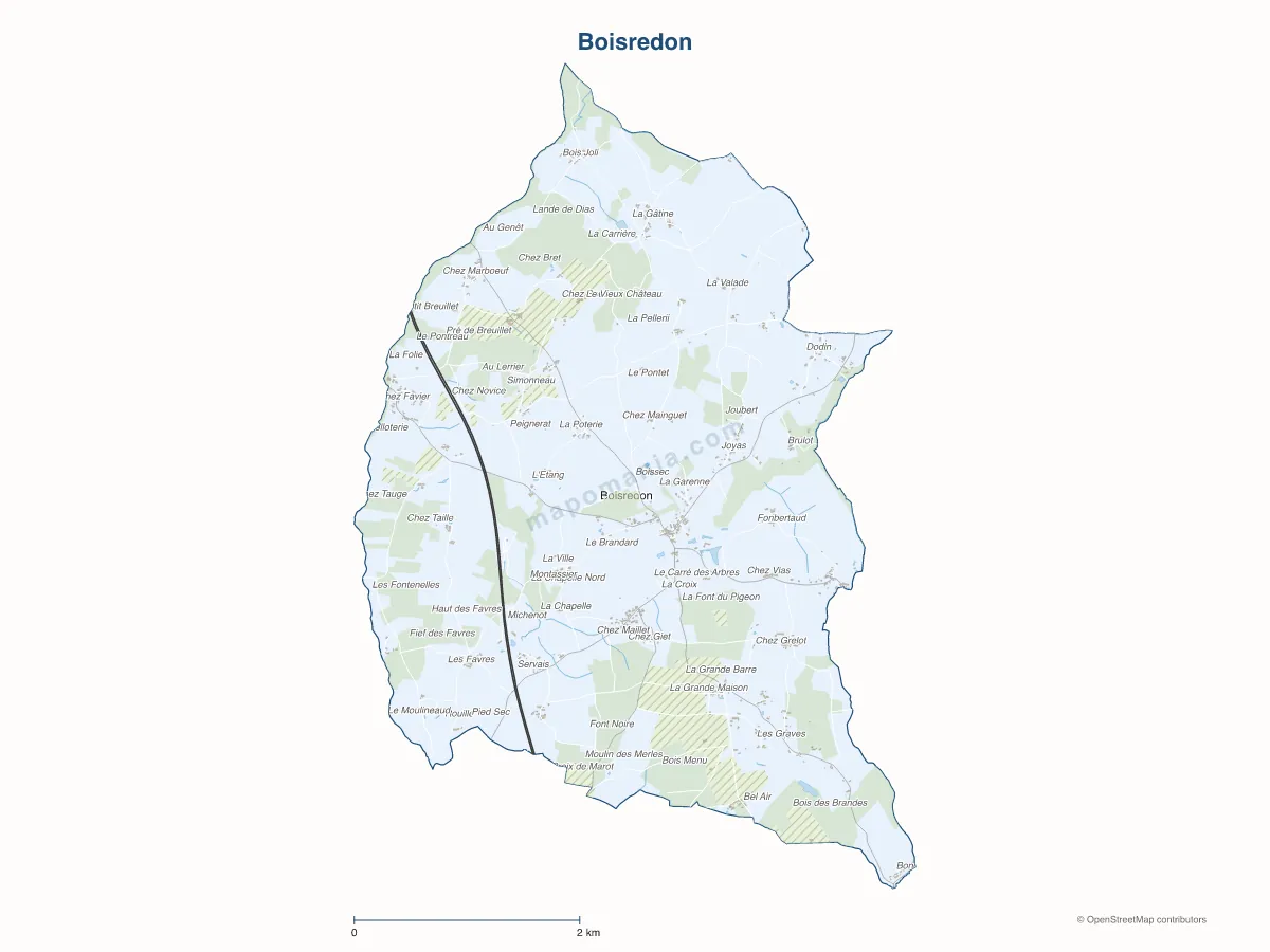 Carte de Boisredon à personnaliser