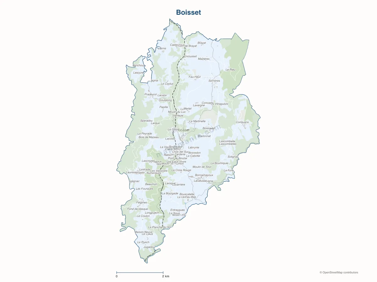 Carte de Boisset à personnaliser