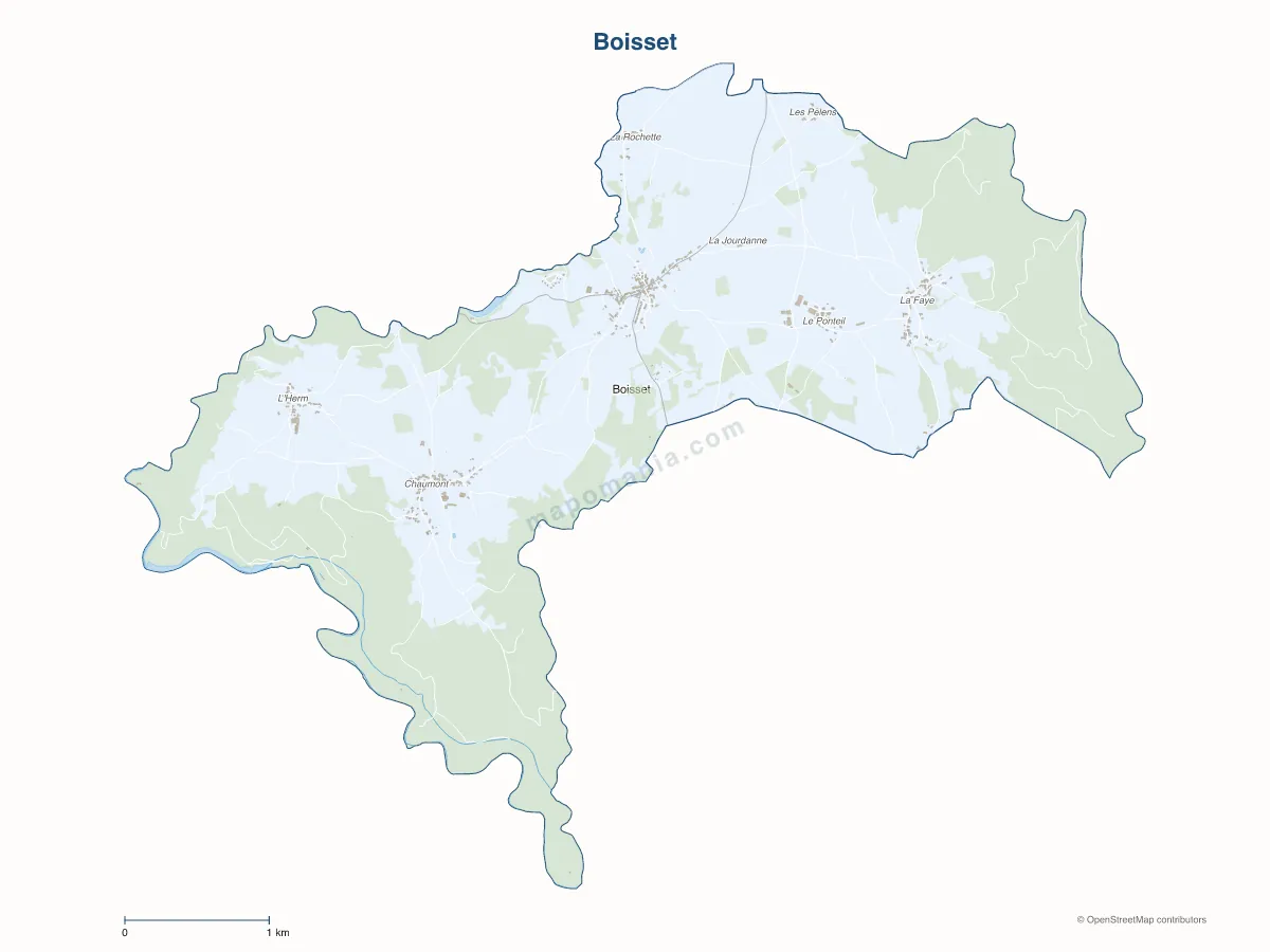 Carte de Boisset à personnaliser
