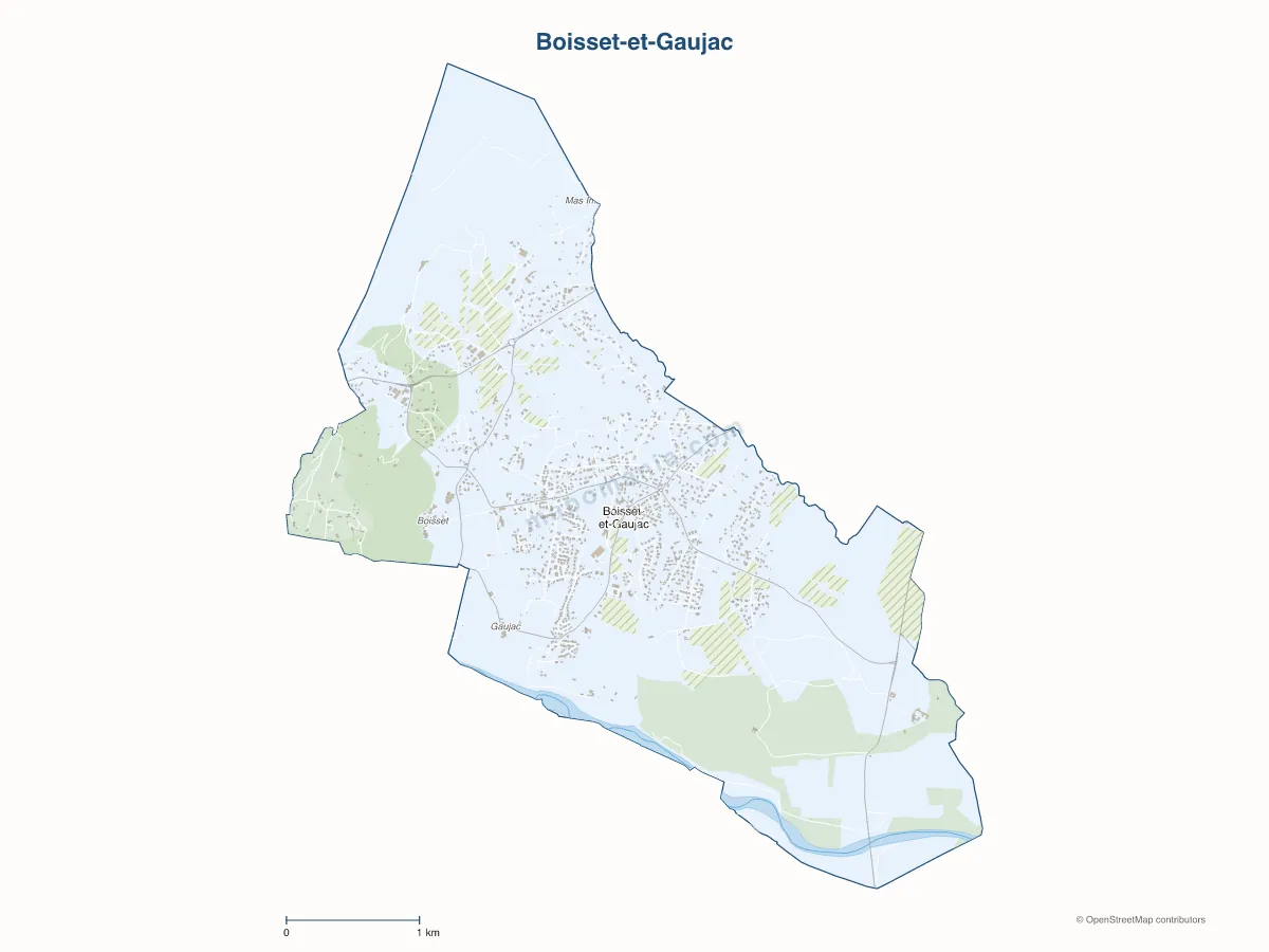 Carte de Boisset-et-Gaujac à personnaliser