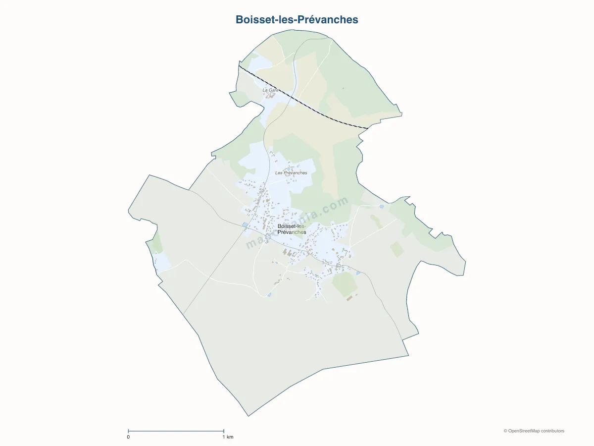 Carte de Boisset-les-Prévanches à personnaliser