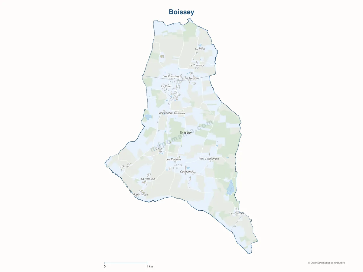 Carte de Boissey à personnaliser