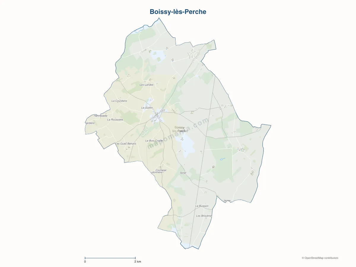 Carte de Boissy-lès-Perche à personnaliser