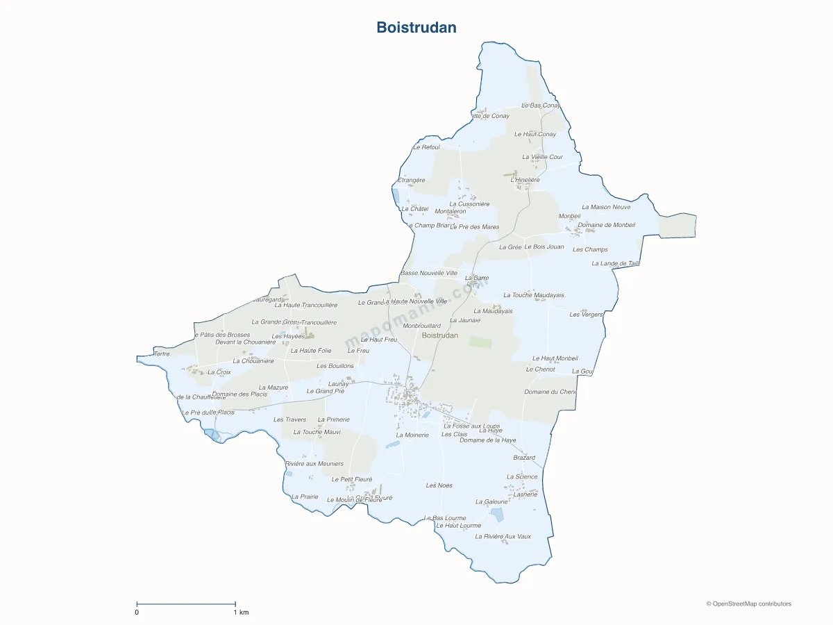 Carte de Boistrudan à personnaliser