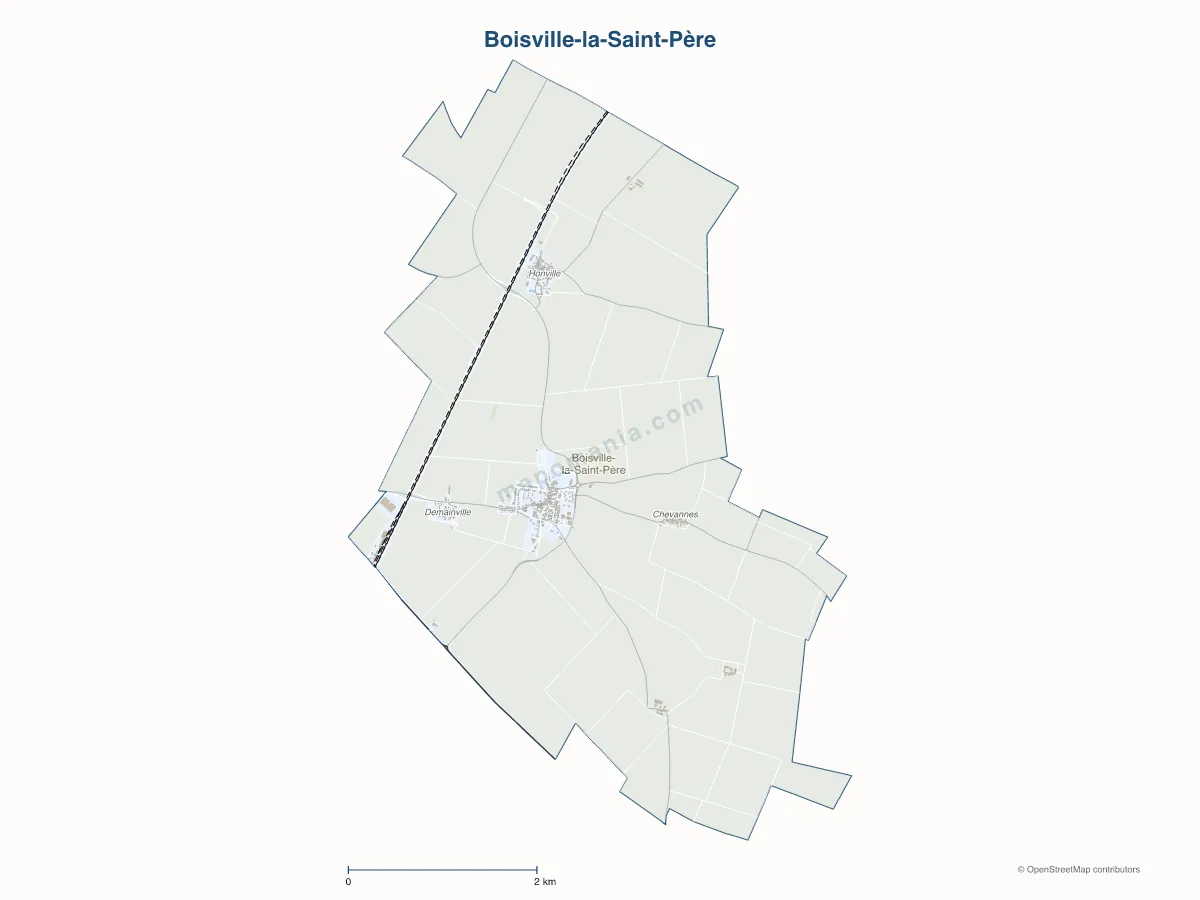 Carte de Boisville-la-Saint-Père à personnaliser