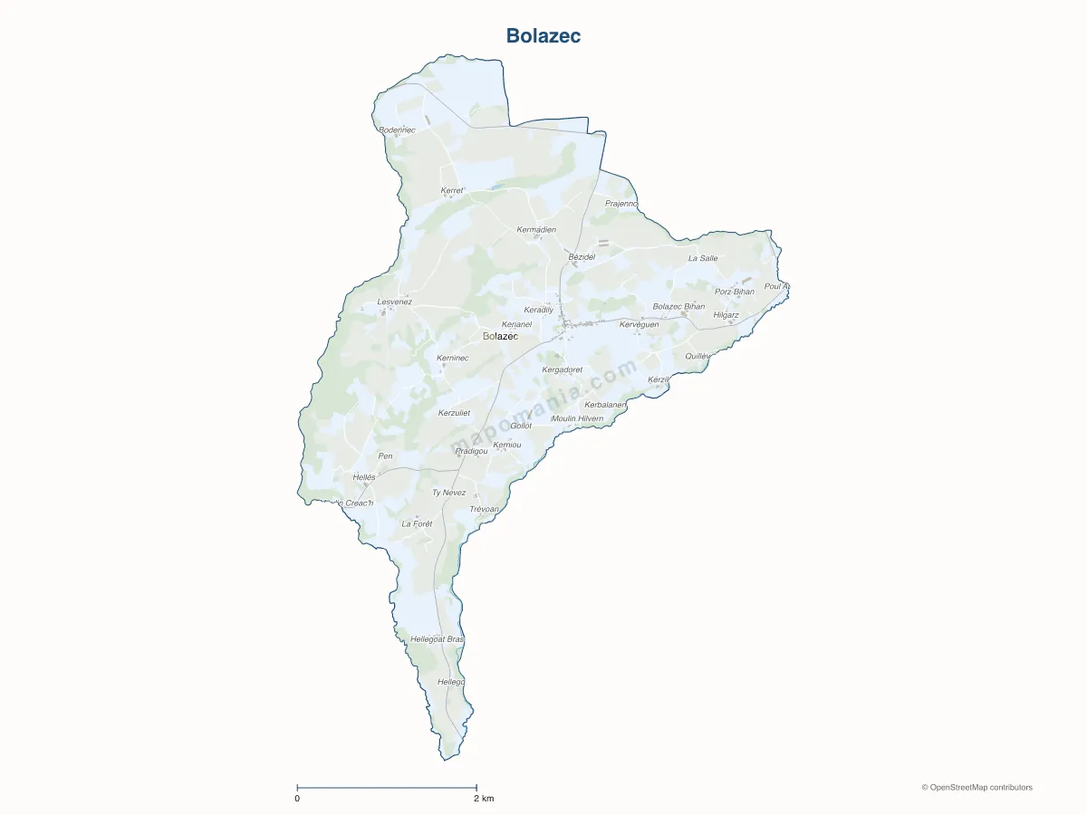 Carte de Bolazec à personnaliser
