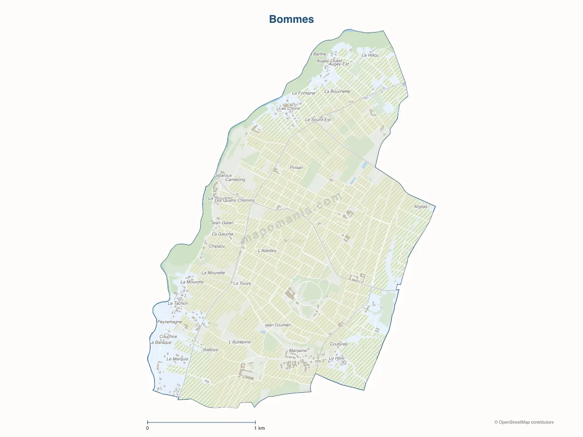 Carte de Bommes à personnaliser
