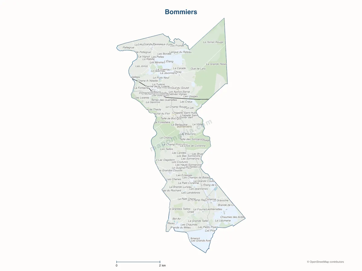 Carte de Bommiers à personnaliser