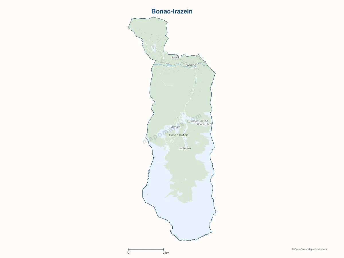 Carte de Bonac-Irazein à personnaliser