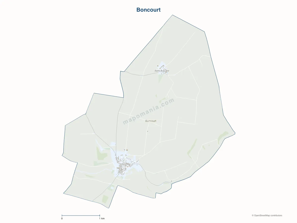 Carte de Boncourt à personnaliser