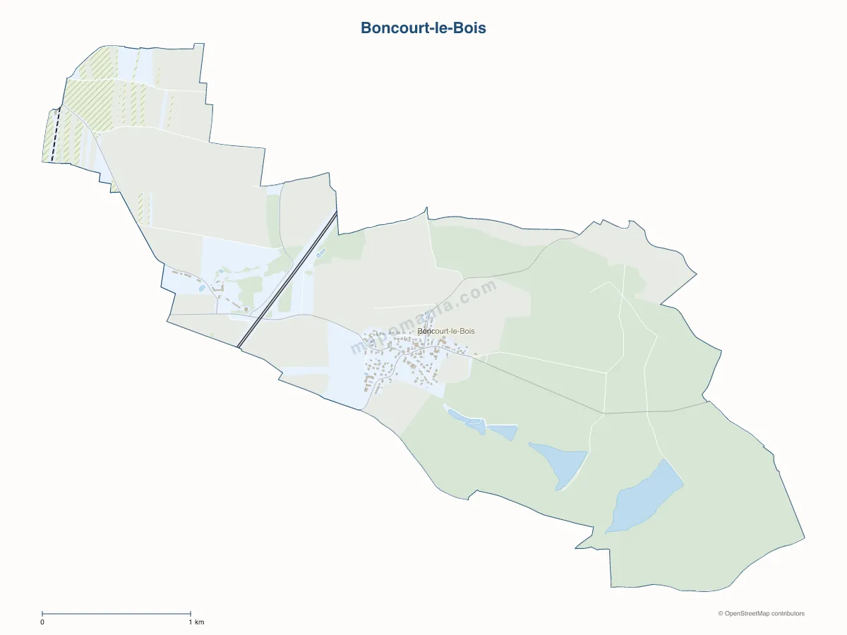 Carte de Boncourt-le-Bois à personnaliser