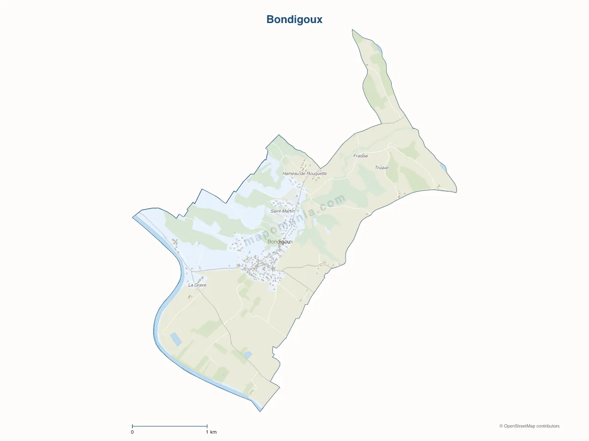 Carte de Bondigoux à personnaliser