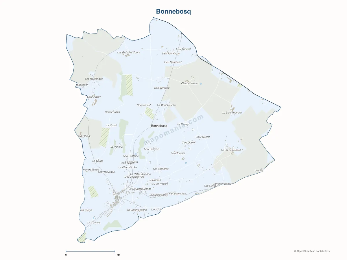 Carte de Bonnebosq à personnaliser