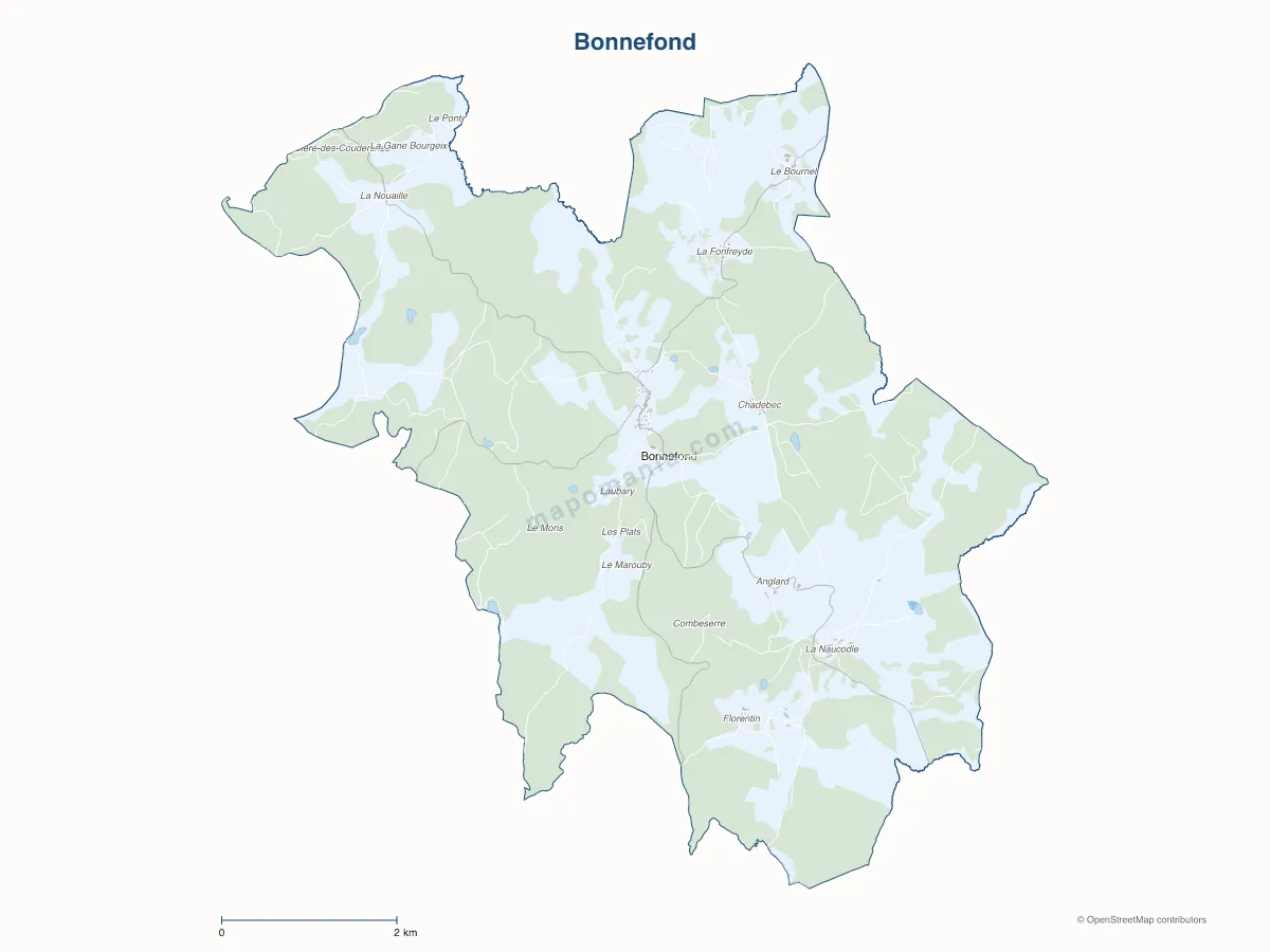 Carte de Bonnefond à personnaliser