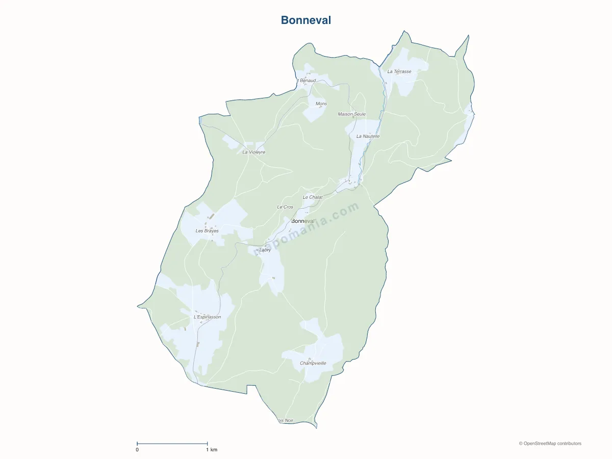 Carte de Bonneval à personnaliser