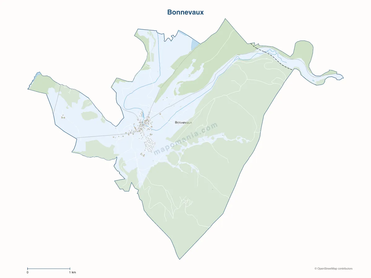 Carte de Bonnevaux à personnaliser