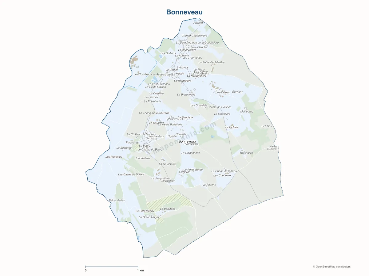 Carte de Bonneveau à personnaliser