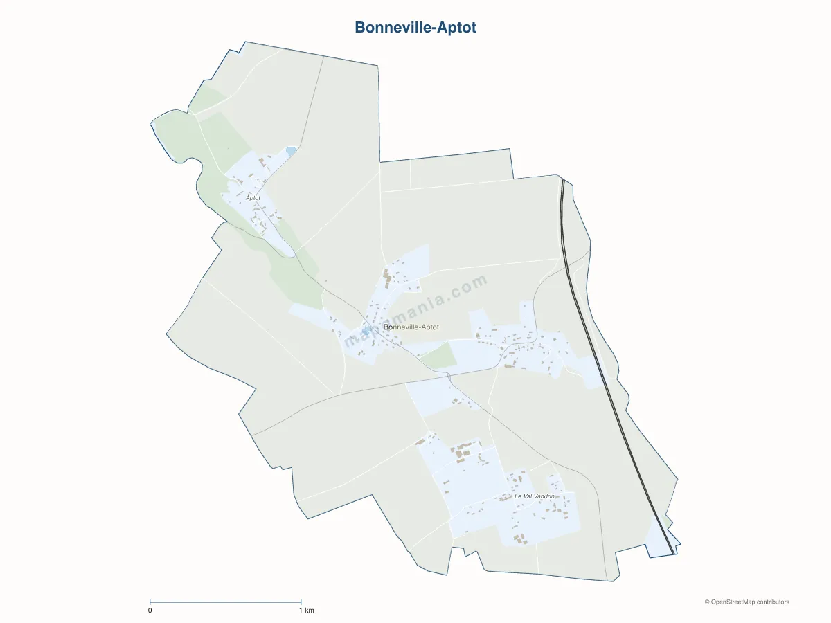 Carte de Bonneville-Aptot à personnaliser