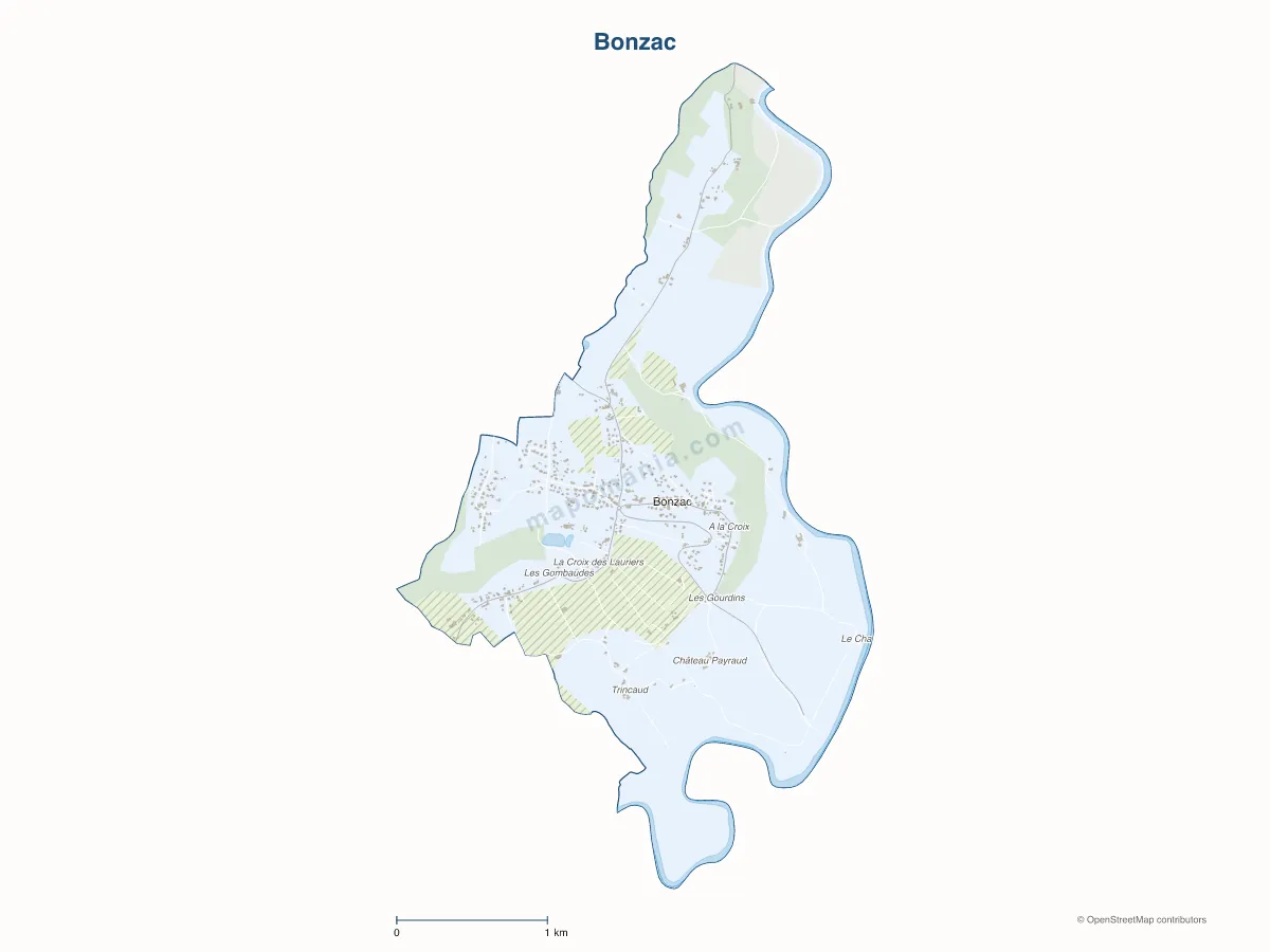 Carte de Bonzac à personnaliser