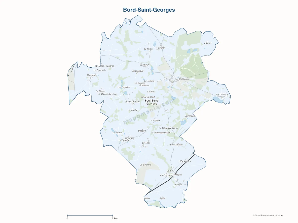 Carte de Bord-Saint-Georges à personnaliser