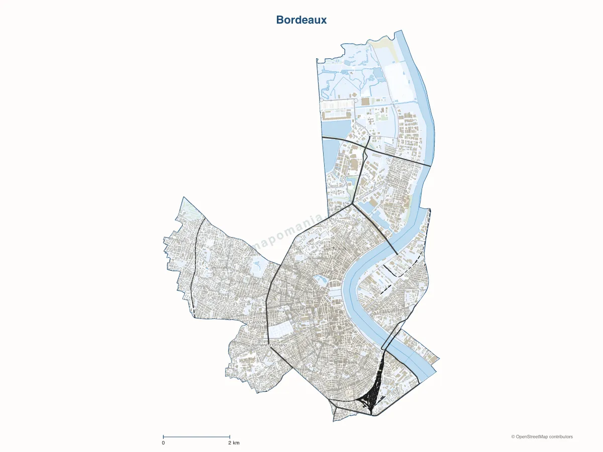 Carte de Bordeaux à personnaliser