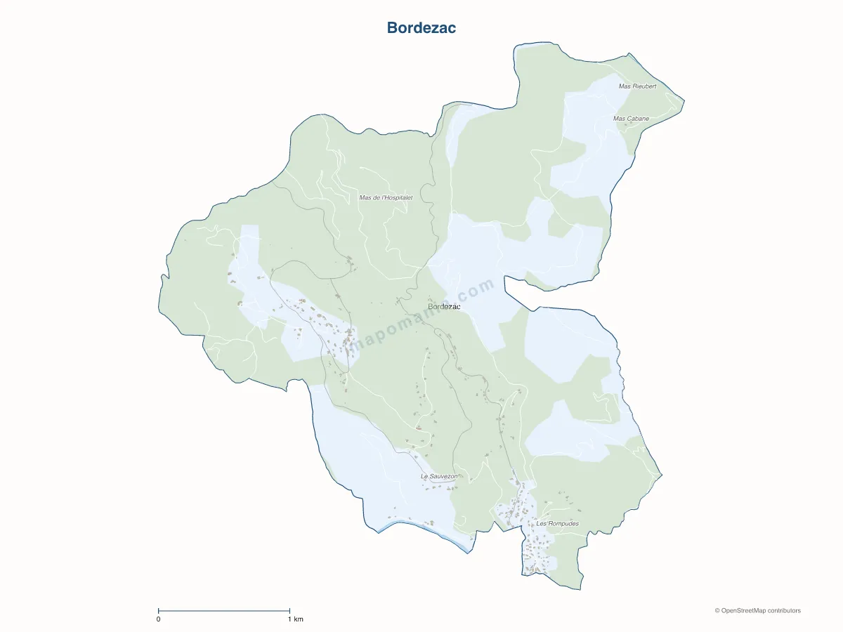 Carte de Bordezac à personnaliser
