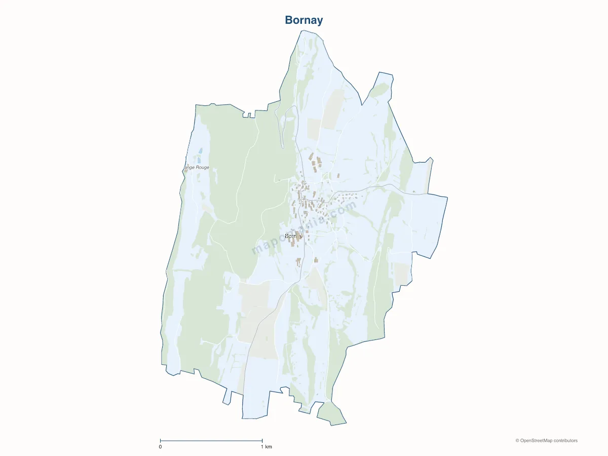 Carte de Bornay à personnaliser
