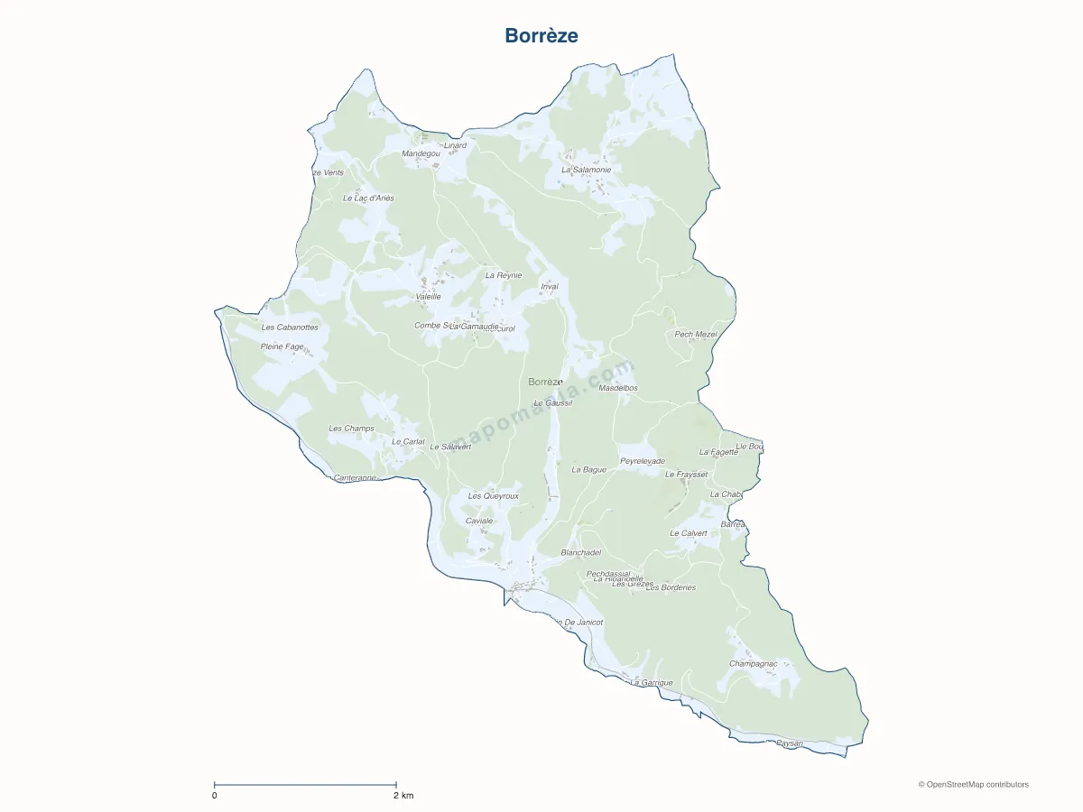 Carte de Borrèze à personnaliser