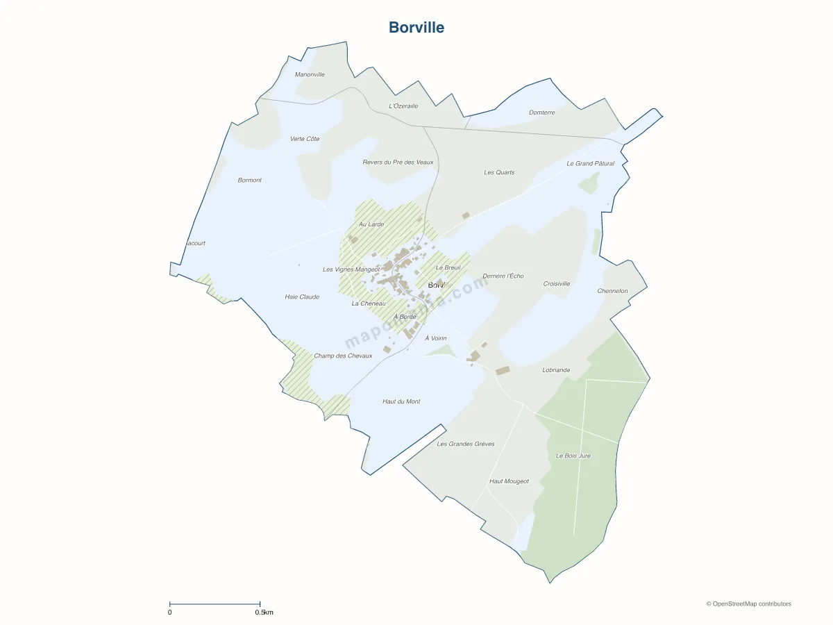 Carte de Borville à personnaliser